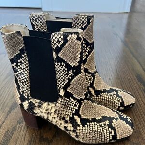 J Crew snake skin ankle boots